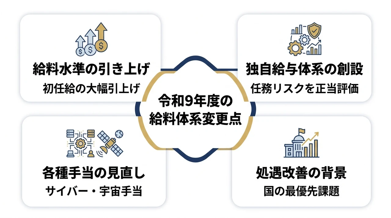 令和9年度の自衛隊新給料体系の変更点