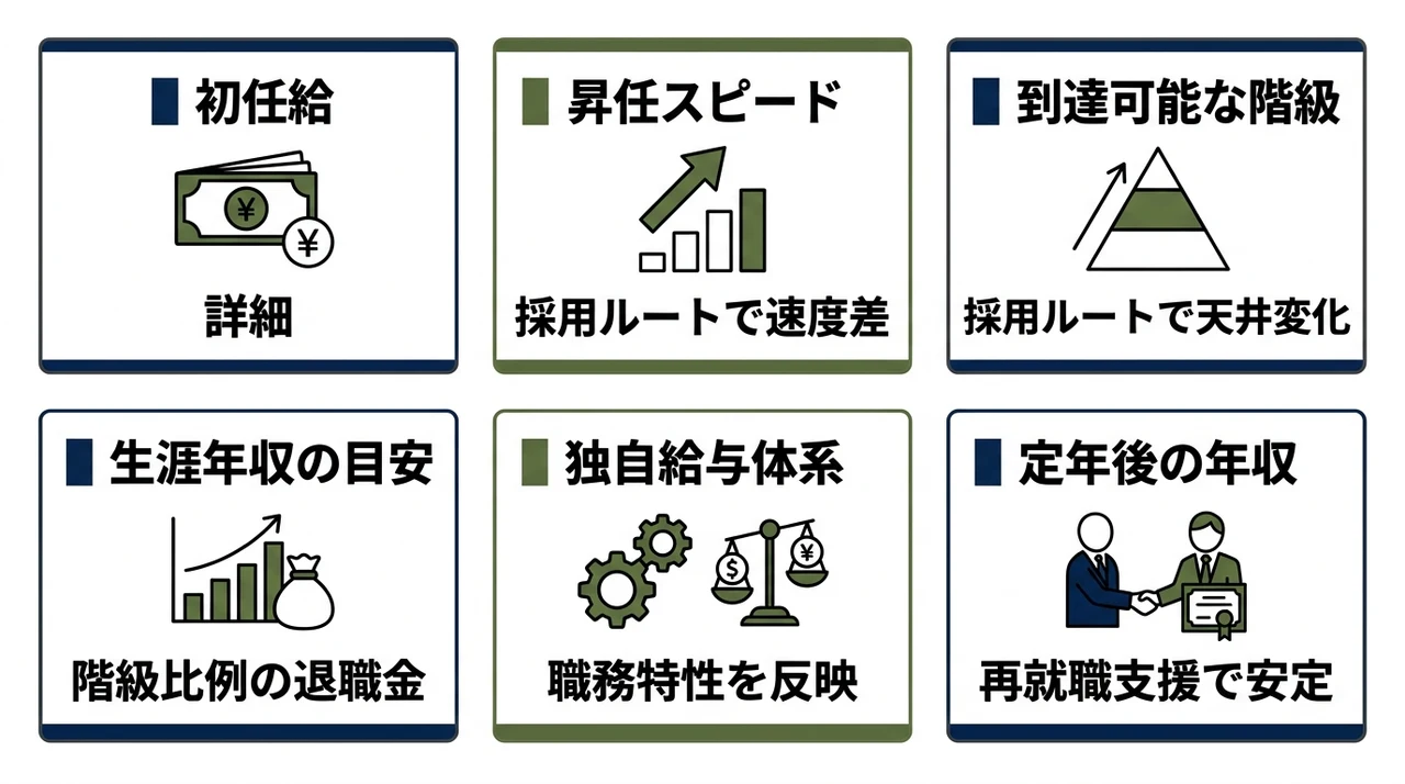 給料や昇任ルートなどの基本条件を比較