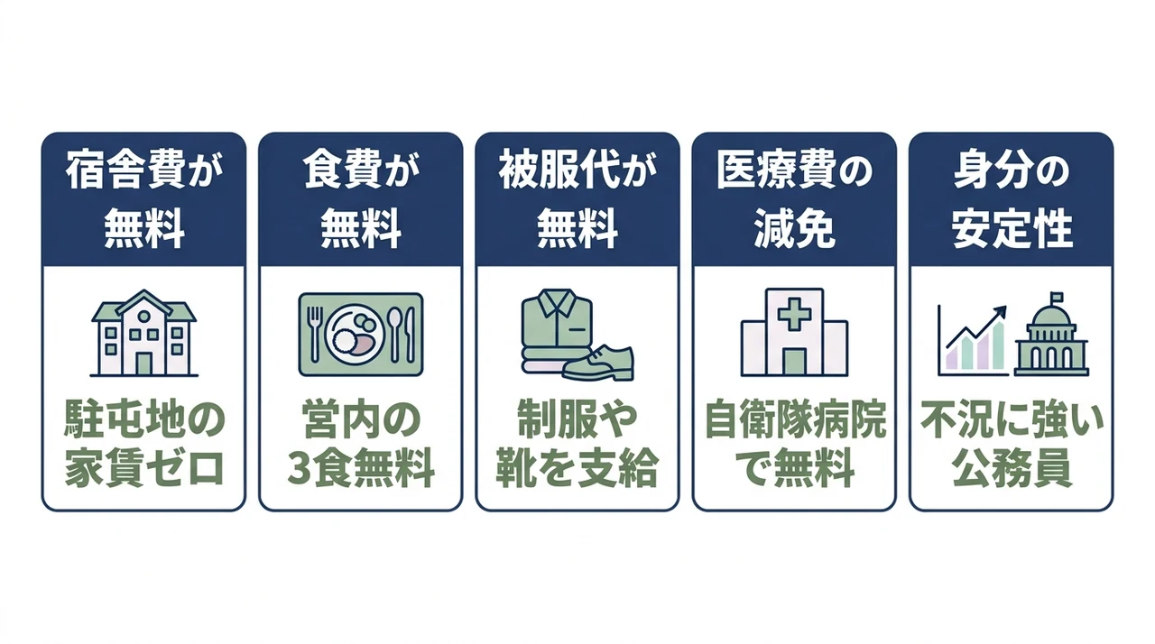 可処分所得が多い自衛隊のメリット5つ