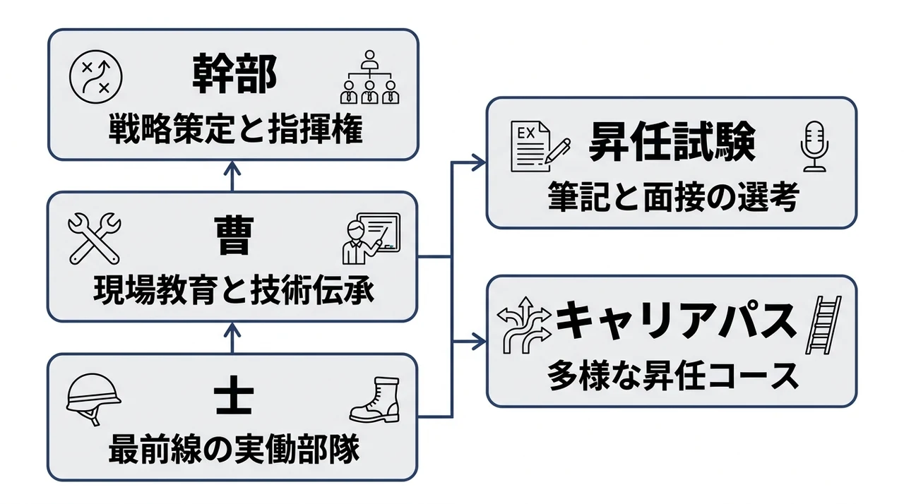 階級ごとの主な役割と昇任の仕組み