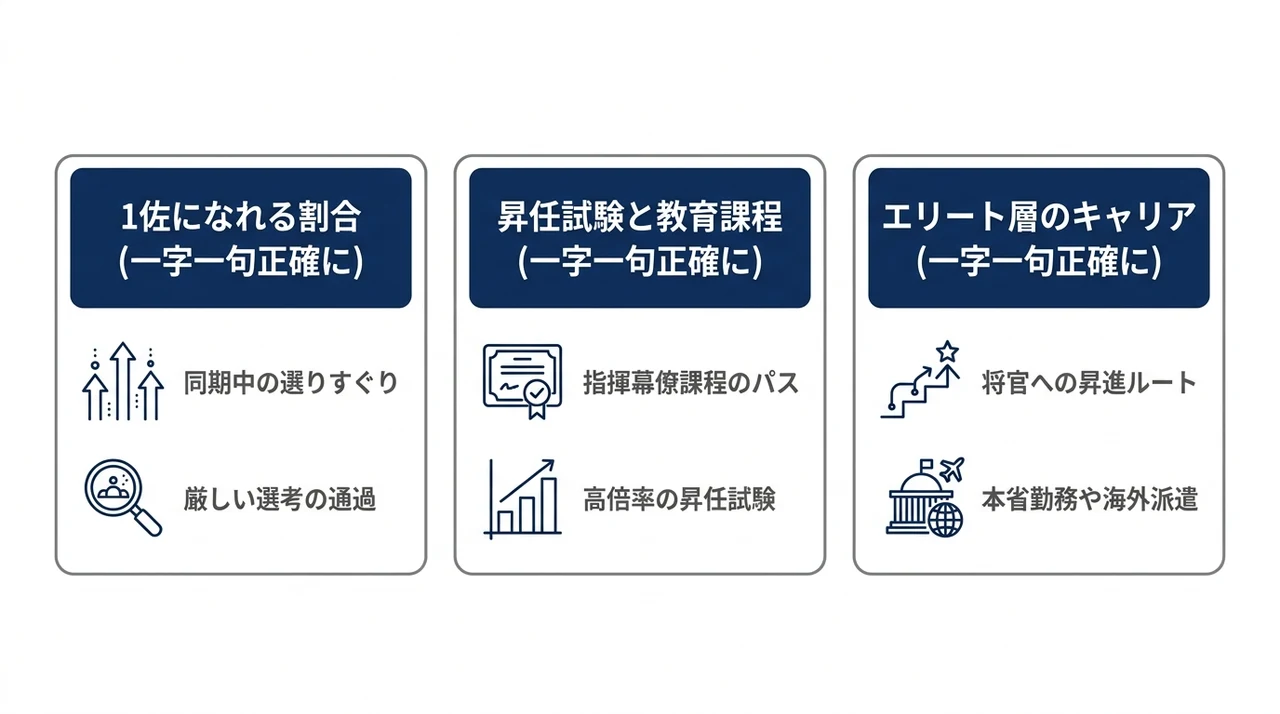 1佐へ昇任する難易度とキャリアパス
