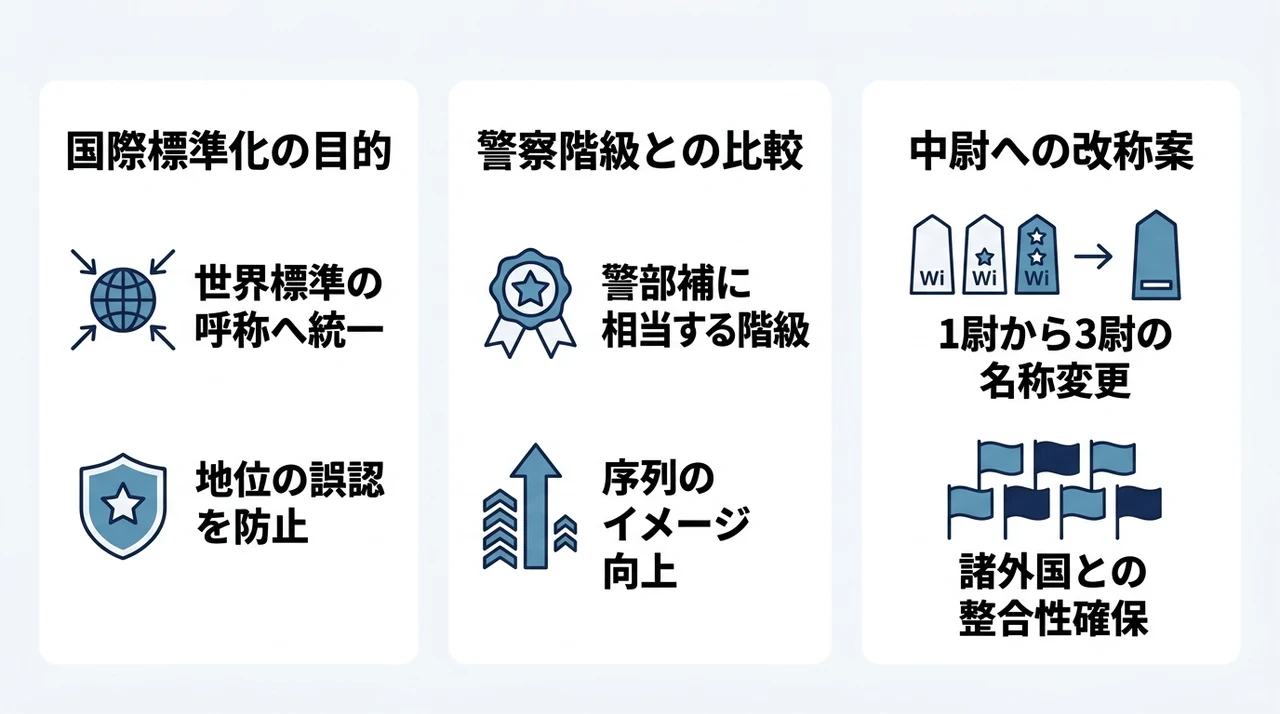 2尉から「中尉」への呼称変更の検討背景