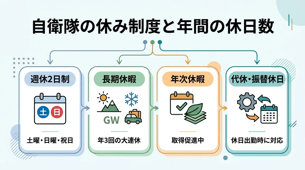 自衛隊の休み制度と年間の休日数