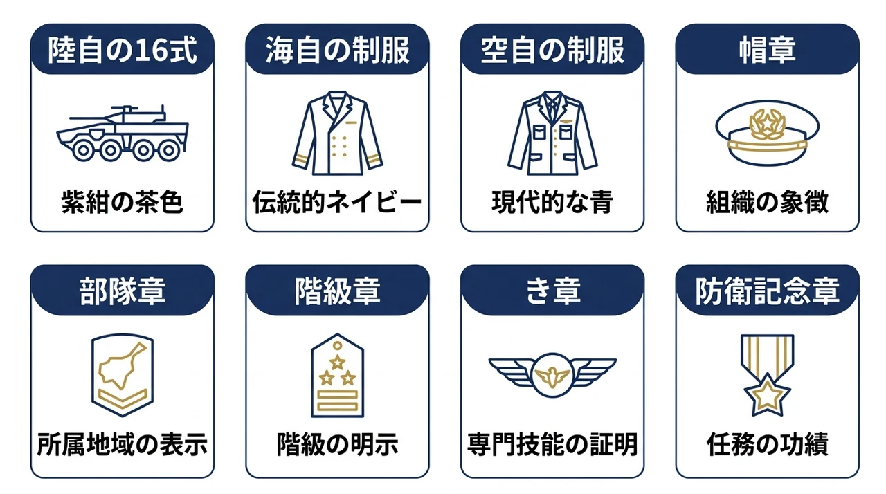 陸海空による自衛隊制服のデザインと規定