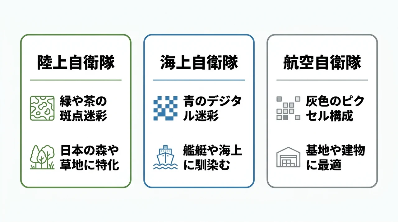 自衛隊の迷彩服の基本と種類