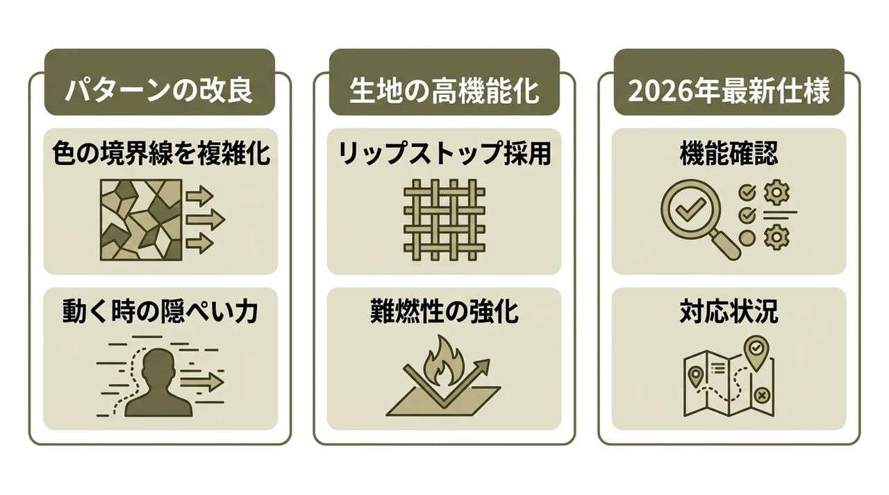 迷彩服2型と3型の進化と違い