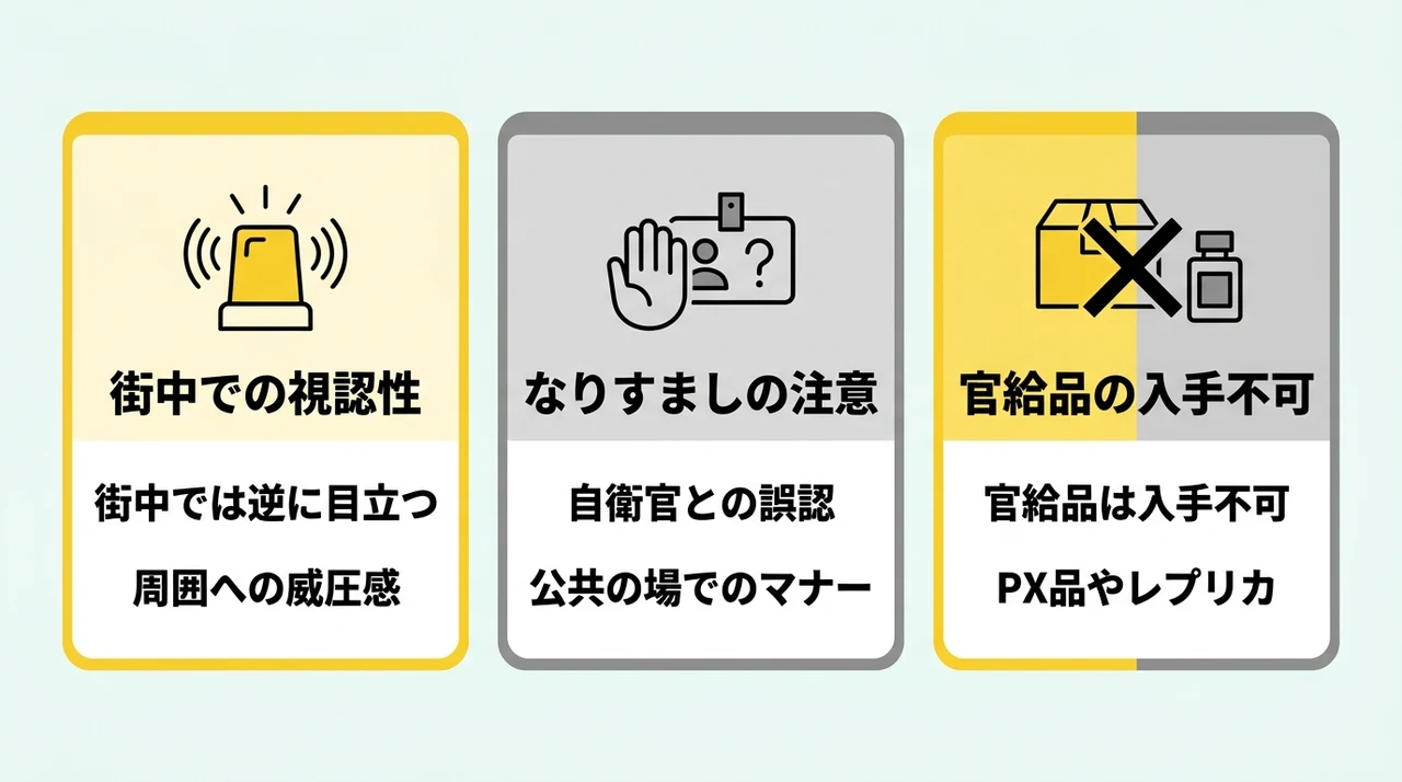 自衛隊迷彩服を利用するデメリット