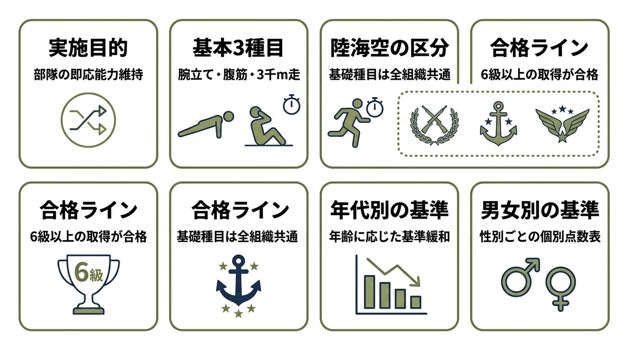 自衛隊の体力検定とは？種目や点数表を解説
