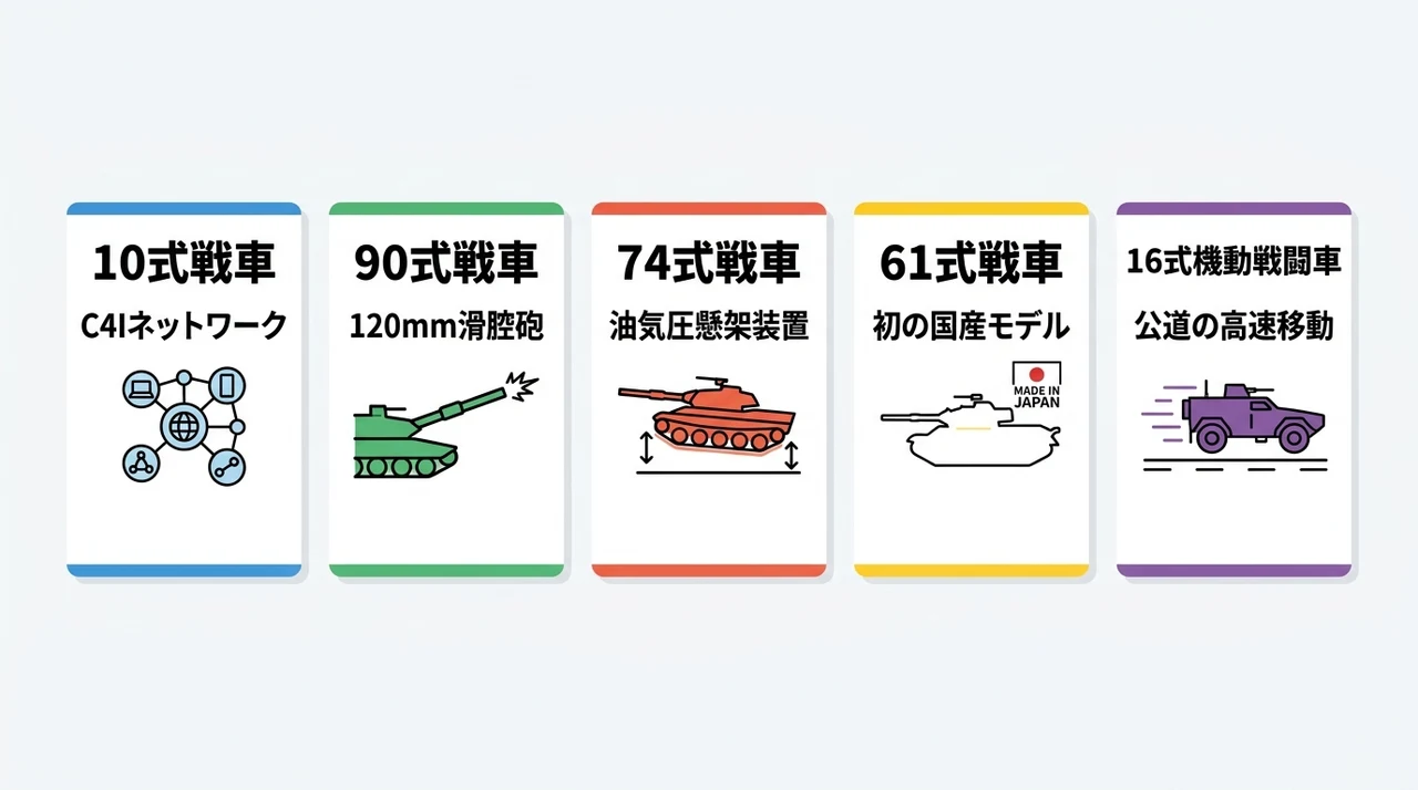 陸上自衛隊の戦車の種類と歴代モデルの特徴