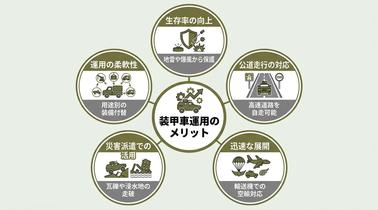 自衛隊の装甲車運用におけるメリット5つ