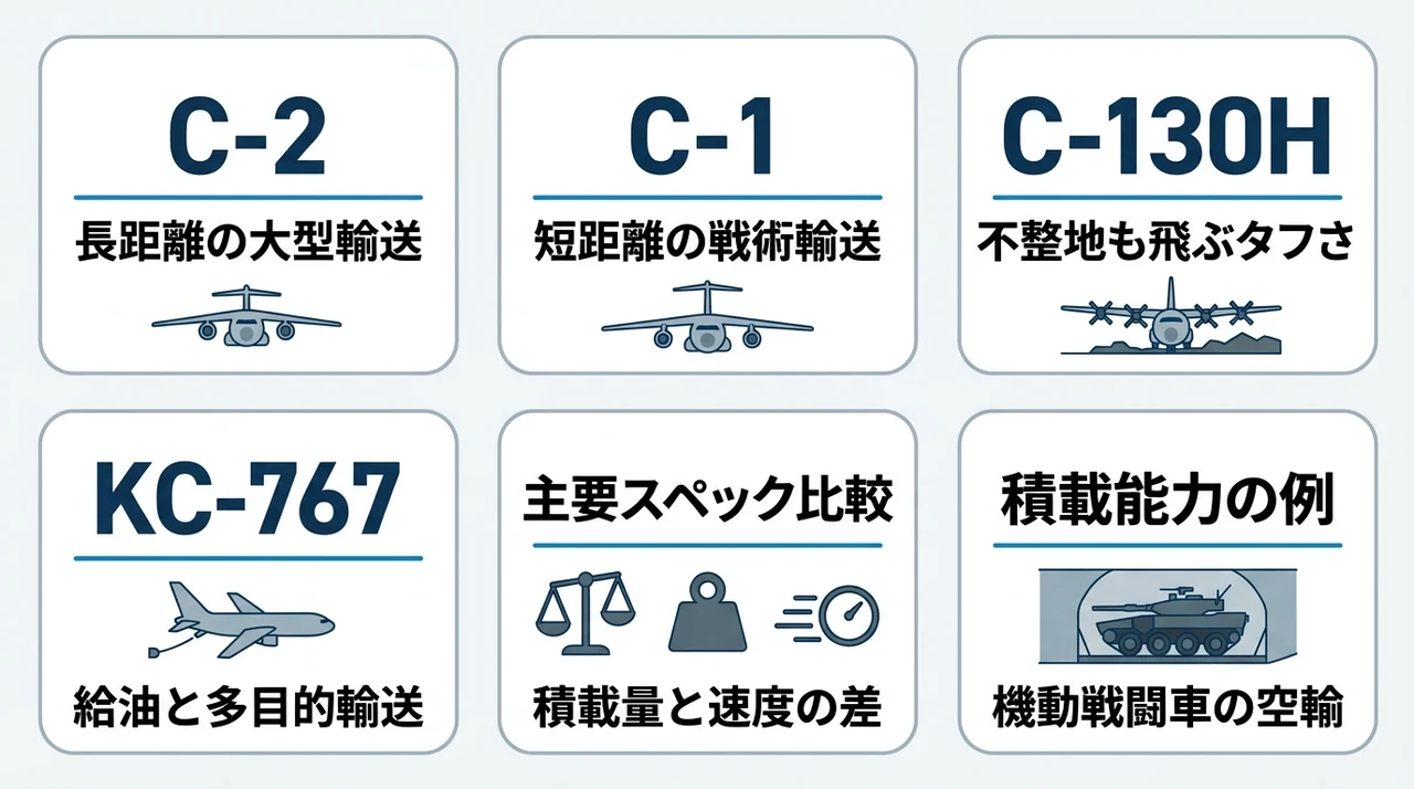 自衛隊の輸送機全種類と役割を徹底比較