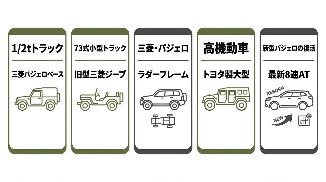 自衛隊パジェロ（1/2tトラック）の概要と歴史