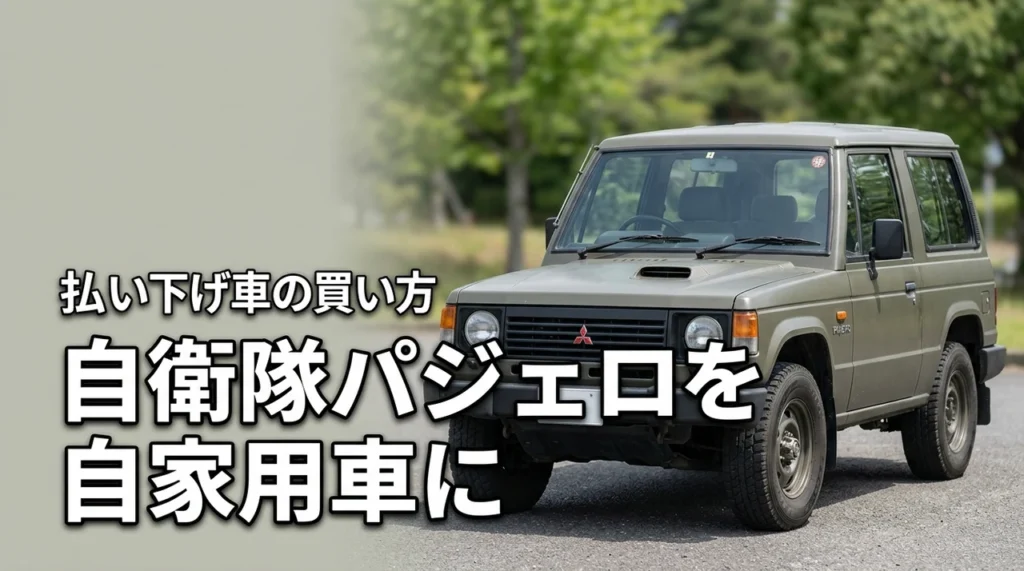 自衛隊のパジェロを自家用車にしたい！払い下げ車両の購入方法と中古市場の実態