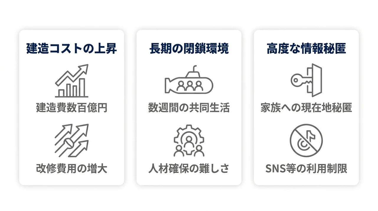 潜水艦の運用における自衛隊のデメリット