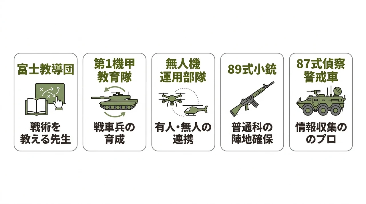 演習に参加する主要部隊と編成の構成